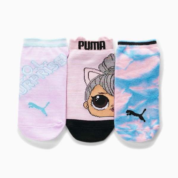 PUMA x L.O.L. Surprise! Girls' Low Cut Socks [3 Pack], LIGHT PASTEL PINK, extralarge